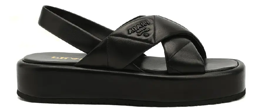 Dép Prada Logo Quilted Platform 'Black' 1XZ749 038 F0002