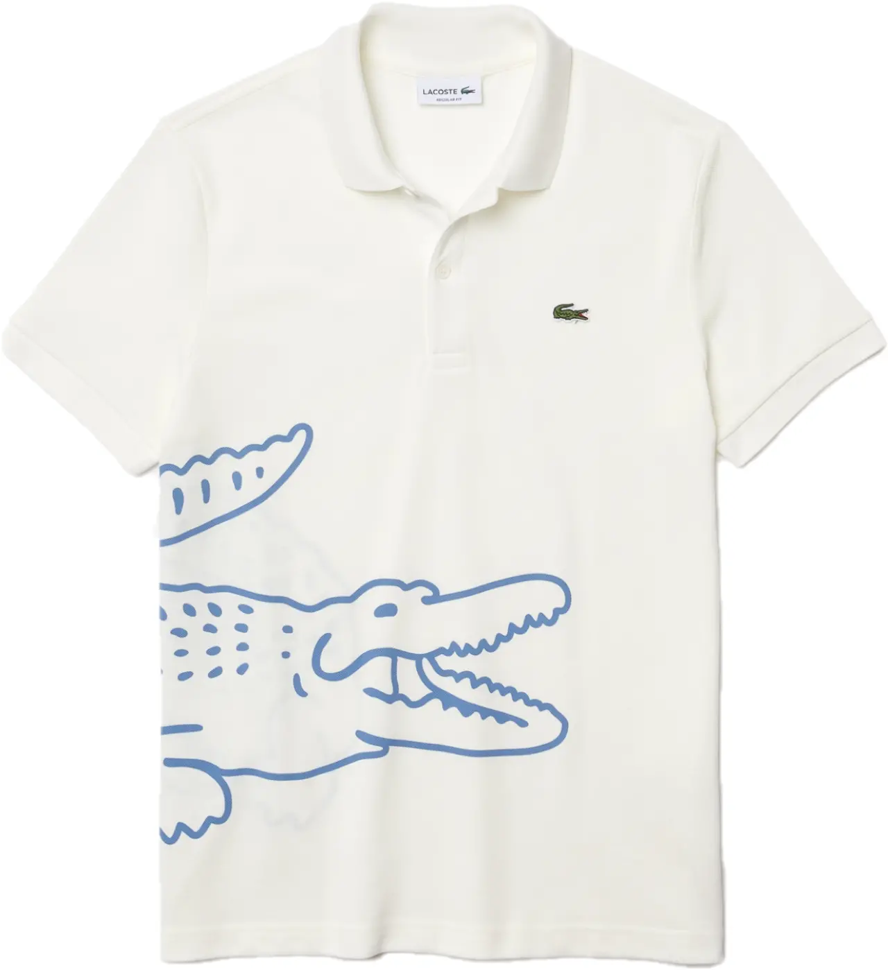 Áo Lacoste Men's Crocodile Print White Polo Shirt PH9739-70V