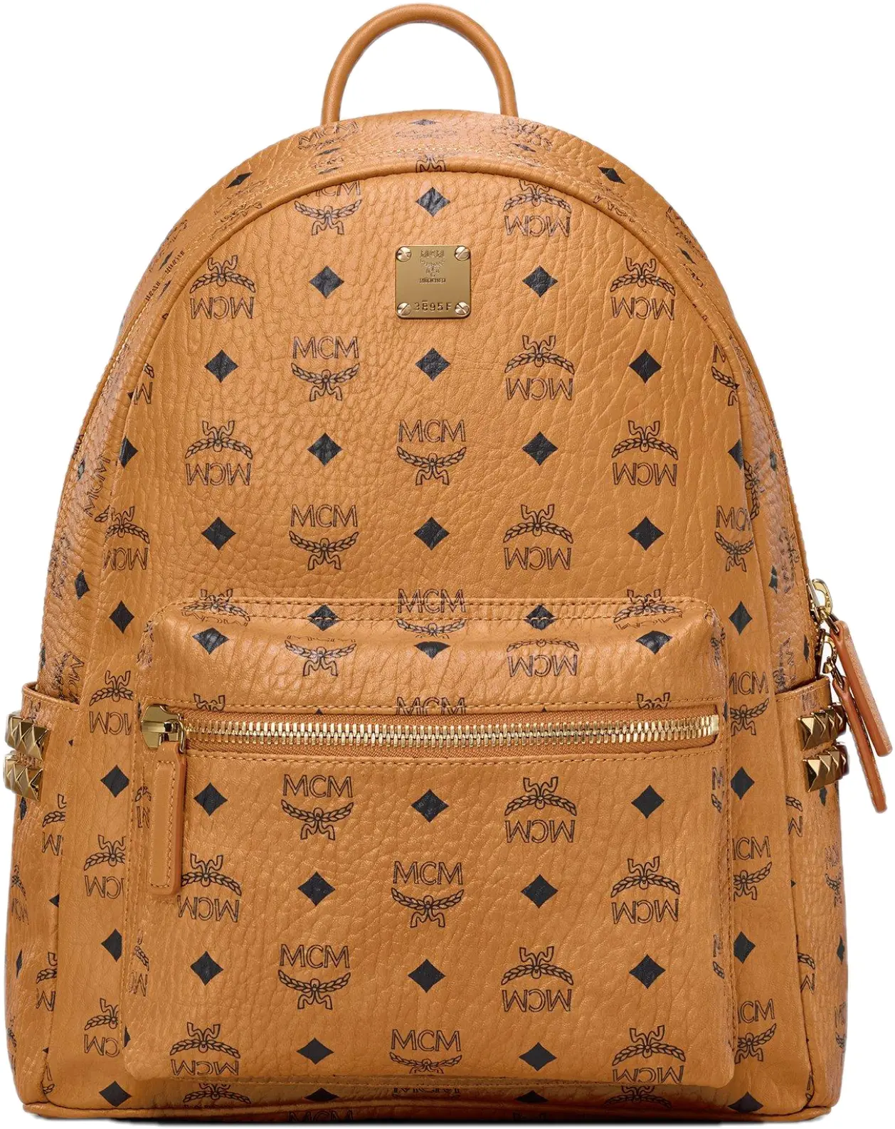 Balo MCM Stark Studs Backpack Visetos Cognac MMK7AVE99CO001