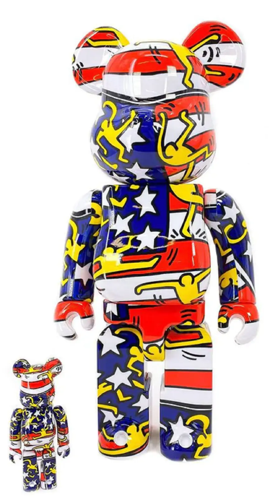 Mô Hình Keith Haring Bearbrick 100% 400% 'American Flag' 154DC-KHF