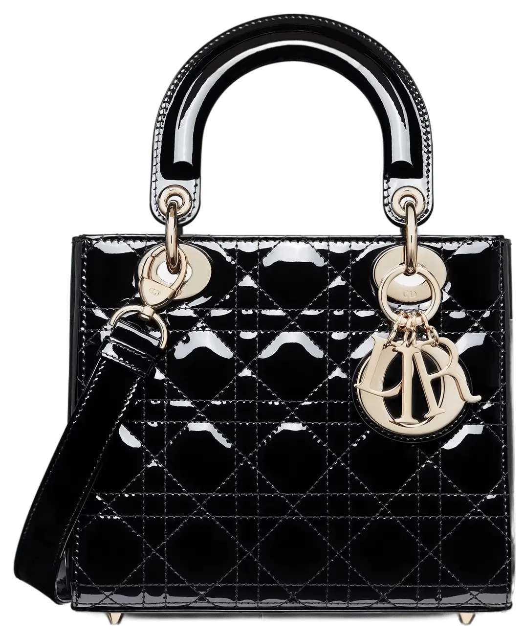 Túi Dior Small Lady Dior Bag 'Black Patent' M0531OWCB-M900