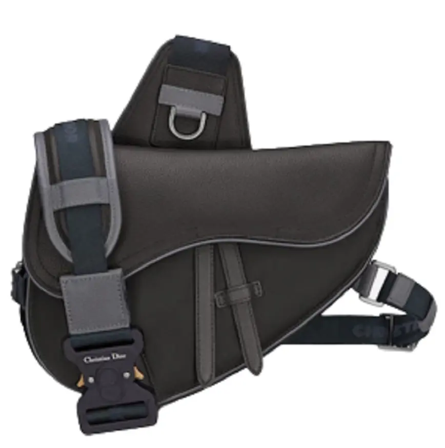 Túi Dior And Sacai Saddle Bag Black Technical Fabric 1ADPO246USC-H15E