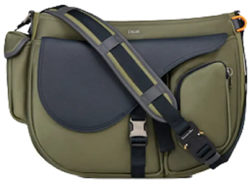 Túi Dior And Sacai Saddle Soft Bag Olive Navy Blue 1ADHO029USF-H65E