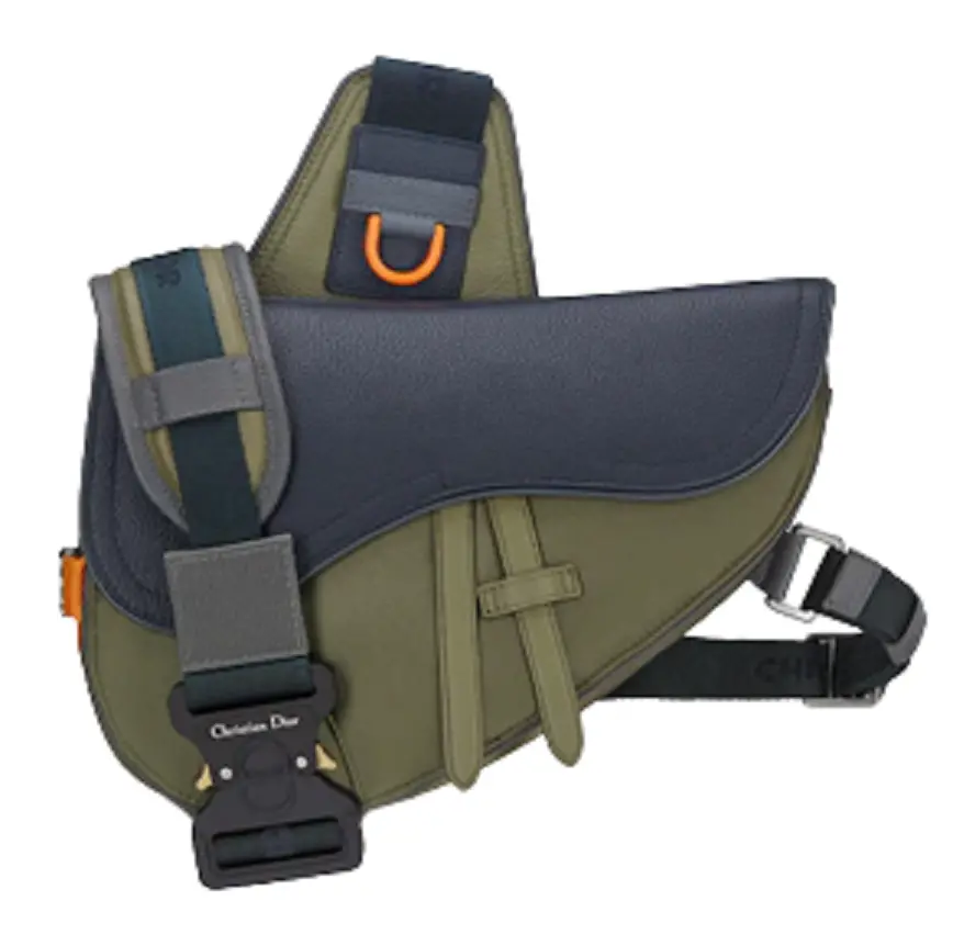 Túi Dior And Sacai Saddle Bag Navy Blue Olive Technical Fabric