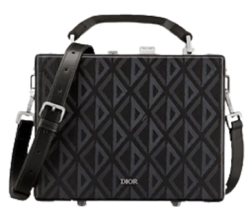 Túi Dior Lock Case Black CD Diamond Canvas 1LXBR163CDP-H43E