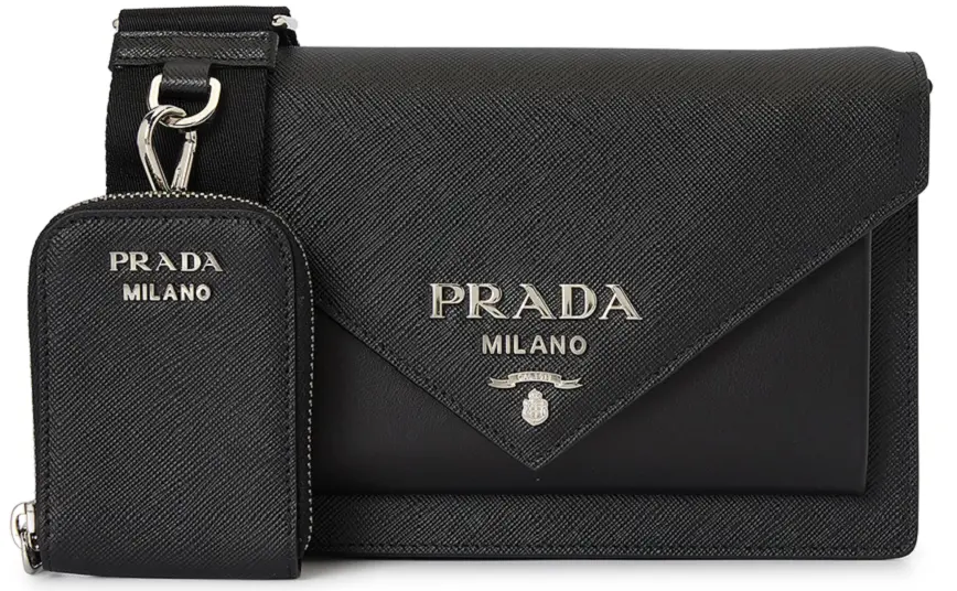 Túi Prada Saffiano Envelope 'Black' 1BP020-2EVU-F0002
