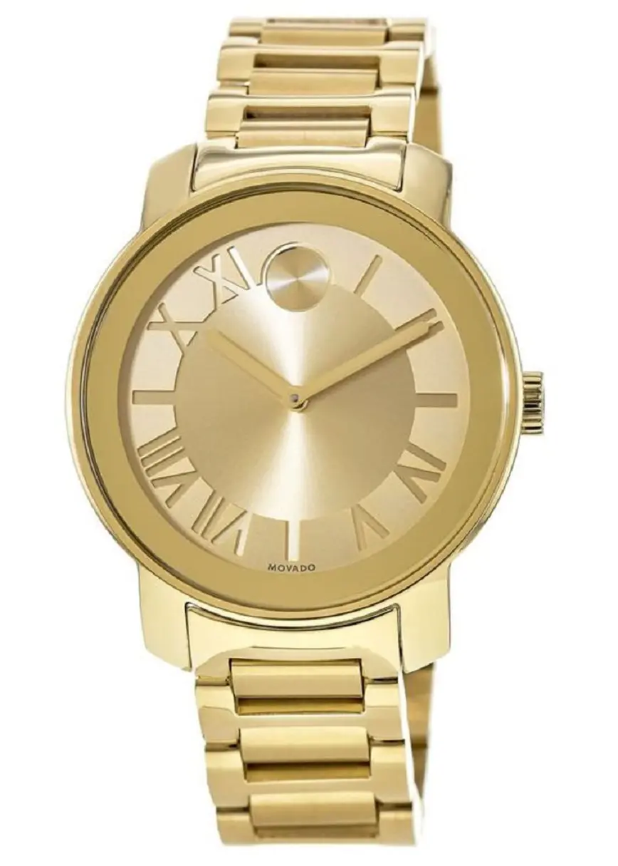 Movado Bold Champagne Dial Yellow Gold Ion Plated Unisex Watch 3600197