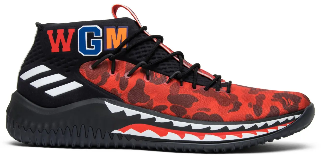 Giày A Bathing Ape x Adidas Dame 4 'Red Camo' AP9976