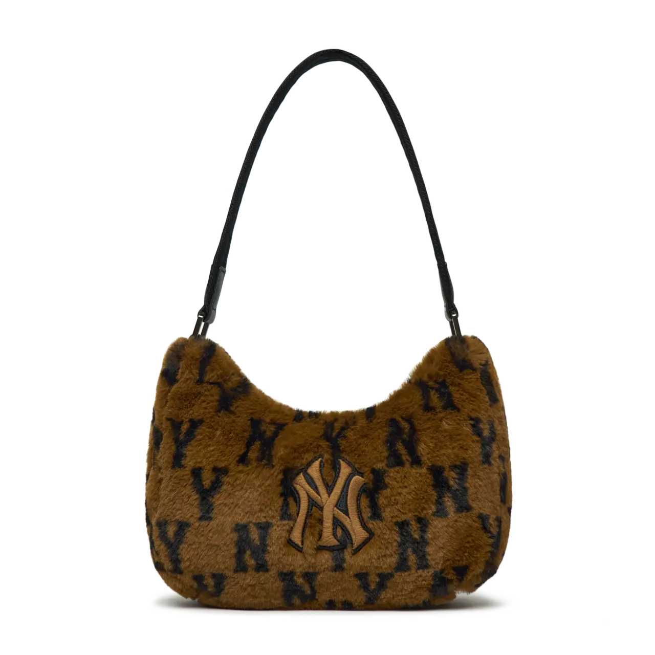 Túi MLB Monogram Fur Hobo Bag NY Yankees 3ABQS0316-50BRS