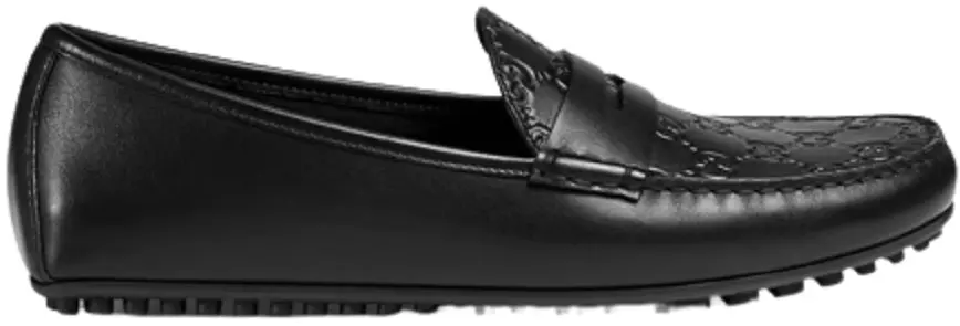 Giày Gucci Signature Driver 'Black' 431063CWD201000