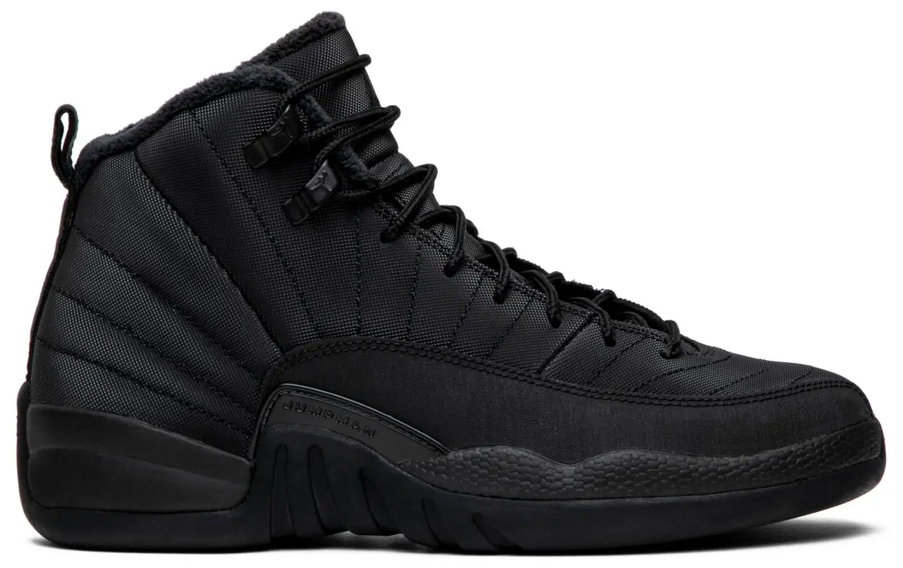 Giày Nike Air Jordan 12 Retro Winterized GS 'Triple Black' BQ6852-001