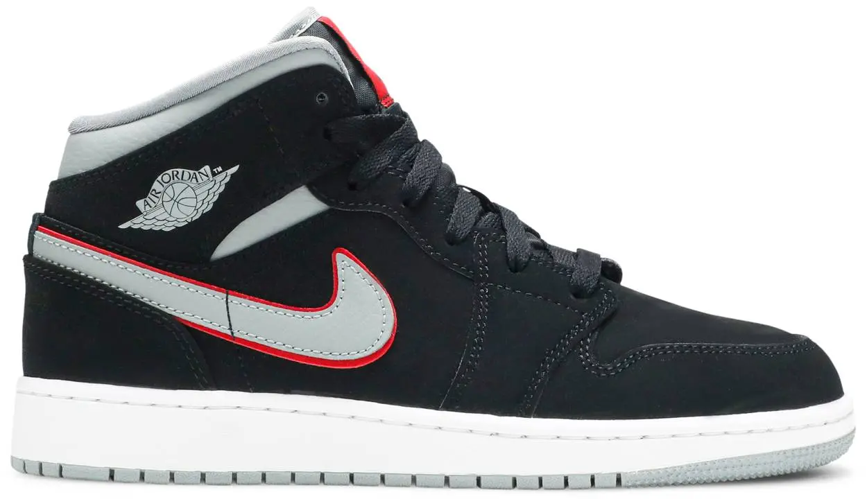 Giày Nike Air Jordan 1 Mid GS 'Black Particle Grey' 554725-060