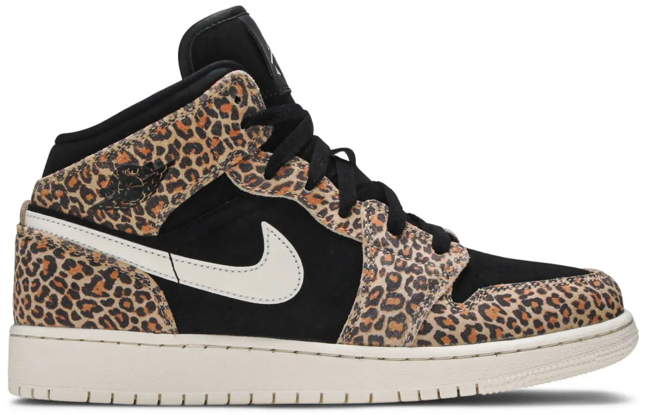 Giày Nike Air Jordan 1 Mid SE GS 'Leopard' BQ6931-021