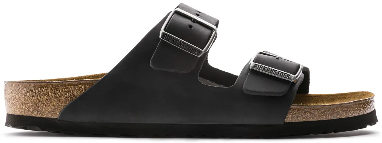 Dép Birkenstock Arizona Oiled Leather 'Black' 552113