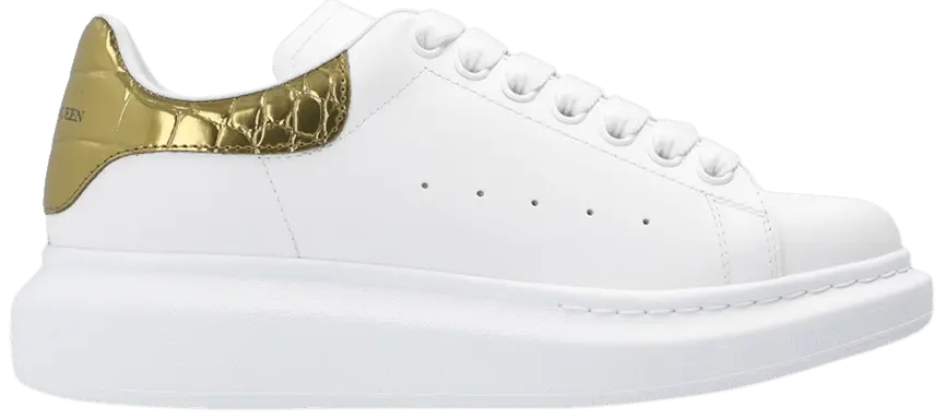 Giày Alexander McQueen Wmns Oversized Sneaker 'Gold Crocodile' 553770-WHYBQ-9075