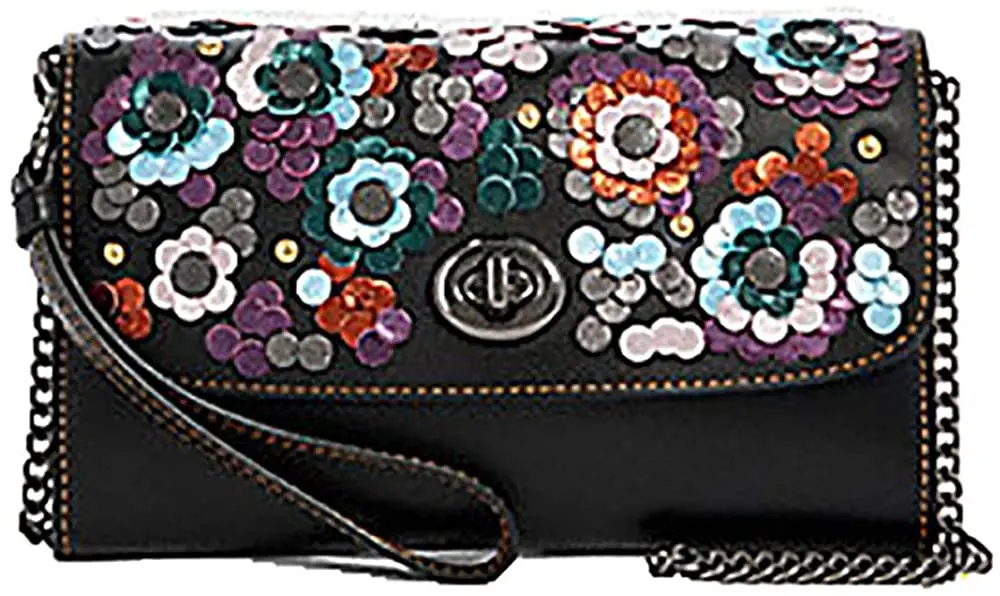 VÍ Coach Chain Crossbody With Leather Sequins