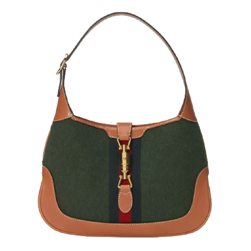 Túi Gucci Jackie 1961 Small Shoulder Bag Dark Green Fabric ‎636706-HS3KG-3382
