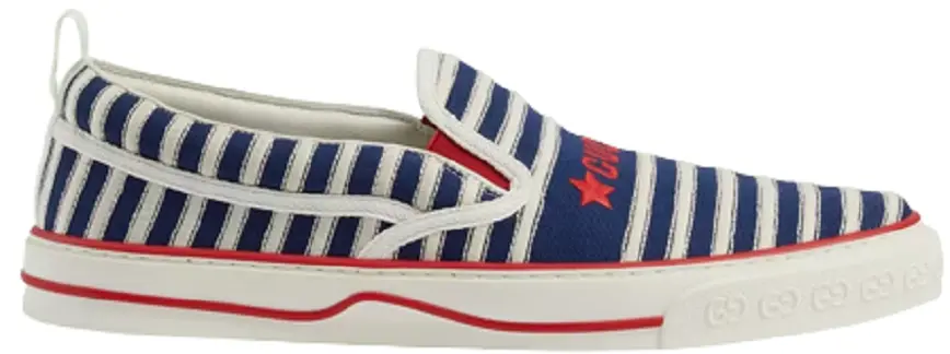 Giày Gucci Nam Slip On Tennis 1977 'Off White And Blue' 6434899ARX04260
