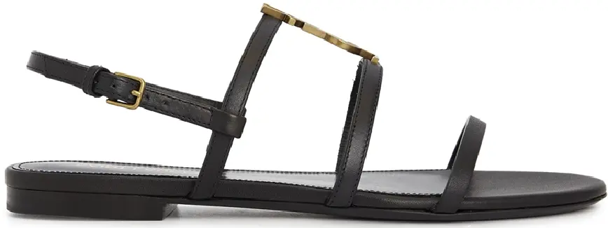 Dép Saint Laurent Cassandra Flat 'Black' 652758-BDATT-1000