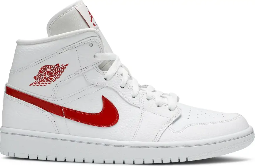 Giày Nike Wmns Air Jordan 1 Mid 'White University Red' BQ6472-106