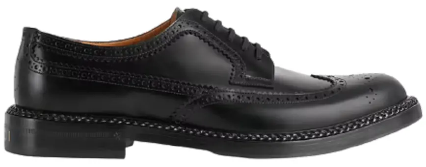 Giày Gucci Men's Lace-up Shoe with Brogue Details ‎669830-0GQ00-1000