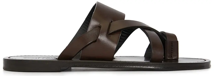 Dép Saint Laurent Culver Flat 'Brown' 671904-DWE00-6023