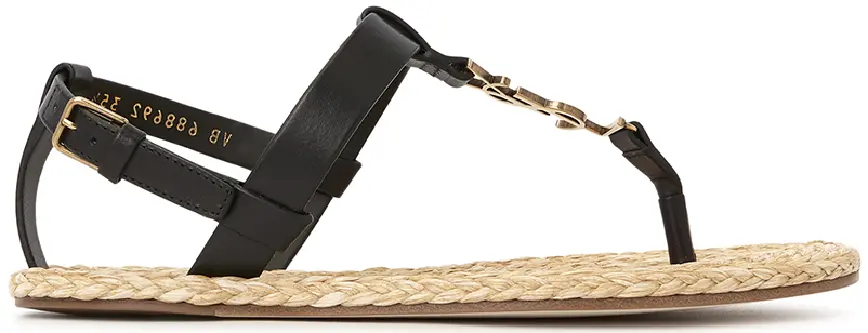 Dép Saint Laurent Monogram Cassandra Flat 'Beige' 688692-DWEDD-1000