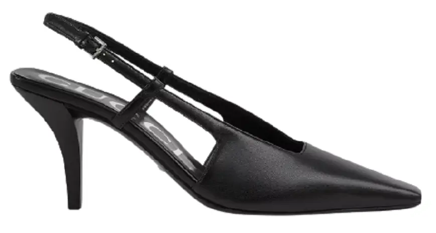 Giày Gucci Women's Slingback Pump Black Leather 674666-C9D00-1000