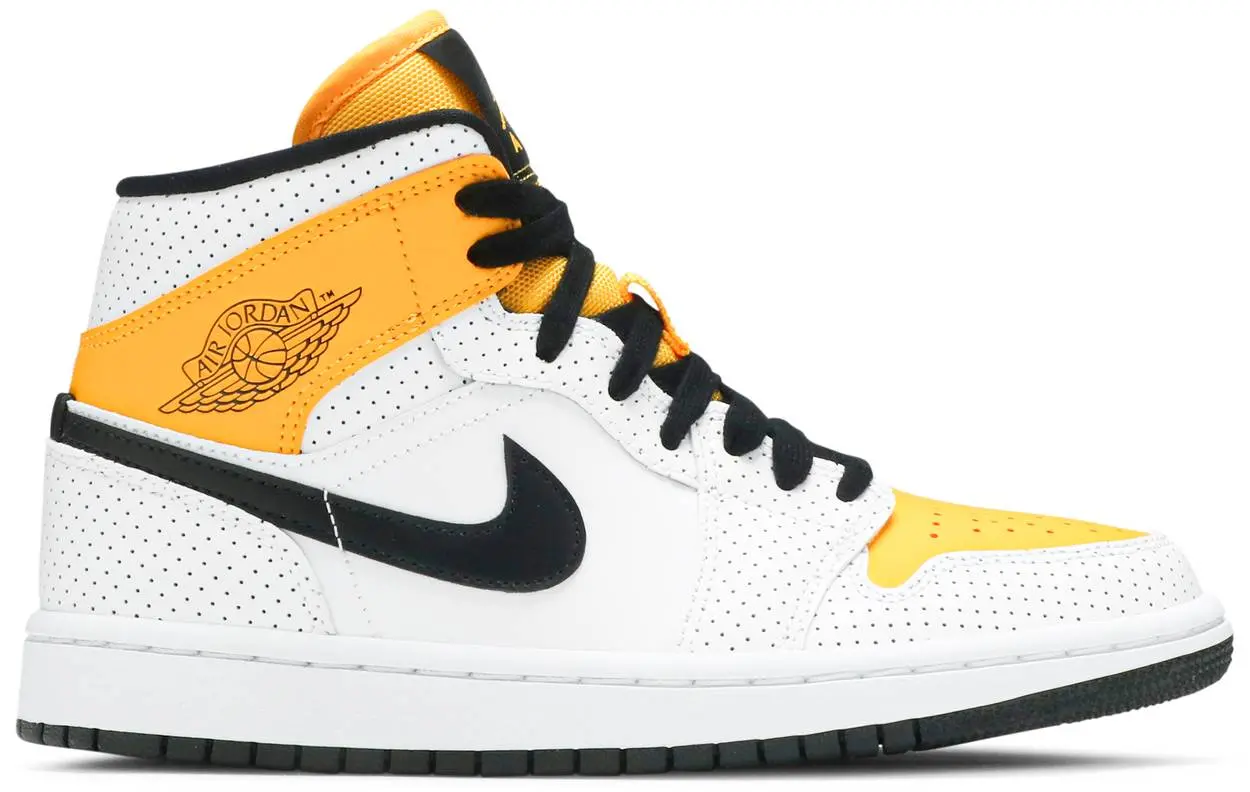 Giày Nike Air Jordan 1 Mid 'White University Gold' BQ6472-107