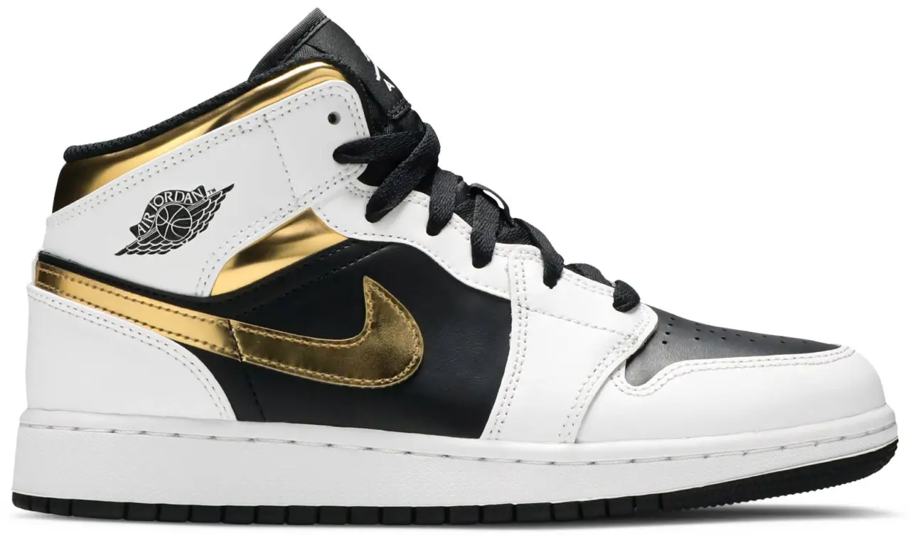 Giày Nike Air Jordan 1 Mid GS 'White Gold' 554725-190