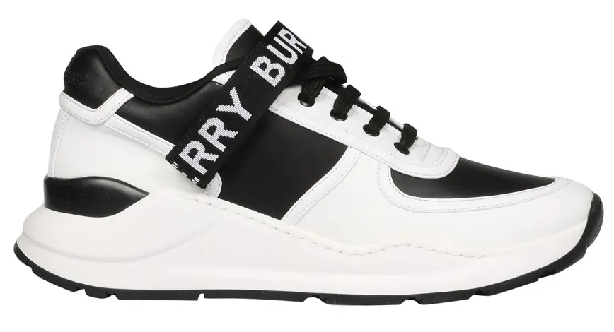Giày Burberry Nylon and Logo Detail Black White 8009801