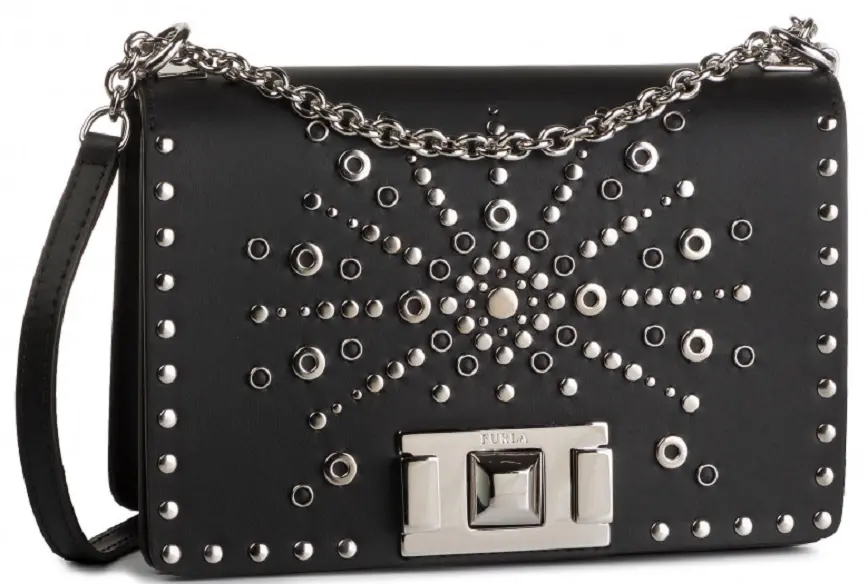 Túi Furla Ladies Mimi Mini Studded Crossbody 'Nero' 1023363