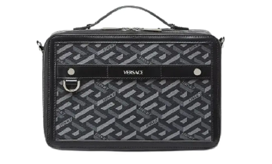 Túi Versace La Greca Signature Messenger Bag Black Gray 1001769-1A01444-5B05E
