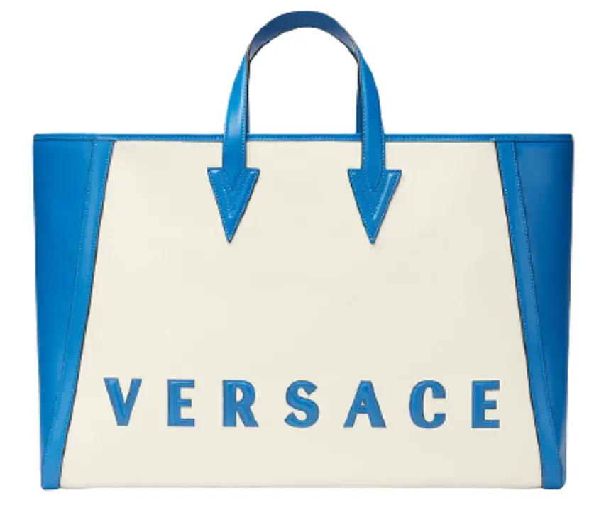 Túi Versace Cabas Logo Tote Blue White DFB8579-DTEVT5-2U37P