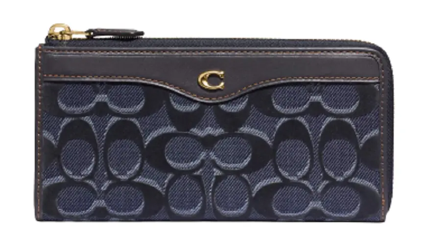 VÍ Coach L Zip Wallet in Signature Denim QYLCM05IH5