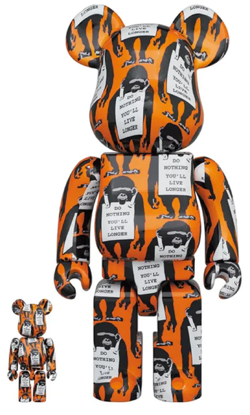 Mô Hình Brandalism Bearbrick 100% + 400% 'Monkey Sign' 99281-MKS-0104