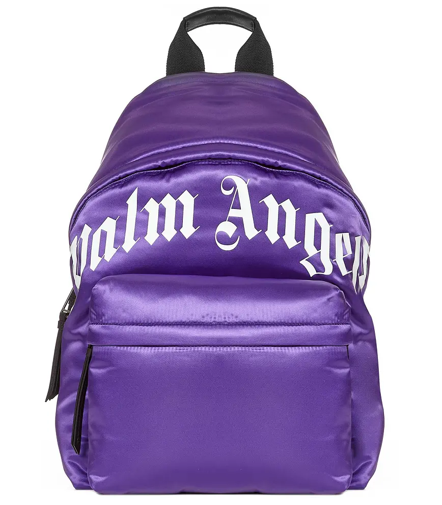 Túi Palm Angels Curved Logo Purple Nylon Backpack PMNB012F21LEA0013701