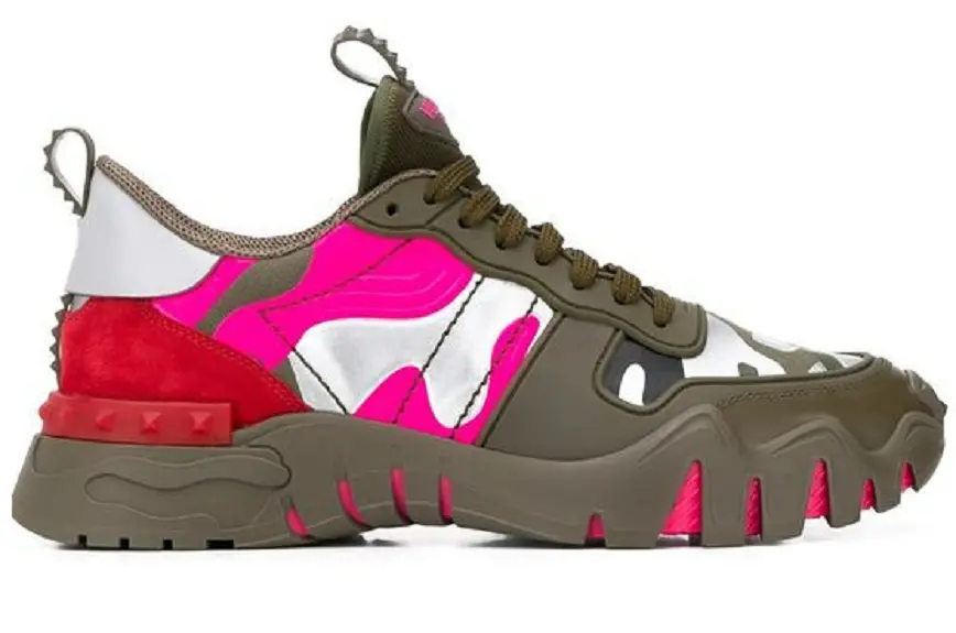 Giày Valentino Camouflage Rockrunner 'Rose' TY0S0C88MHB34G