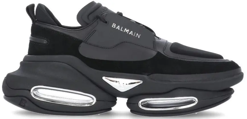 Giày Balmain B-bold Low Top Leather 'Black And Silver' WM0VI277TRPN0PA