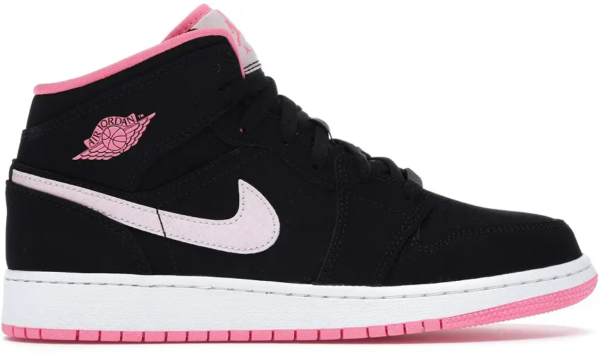 Giày Nike Air Jordan 1 Mid 'Black Digital Pink' (GS) 555112-066