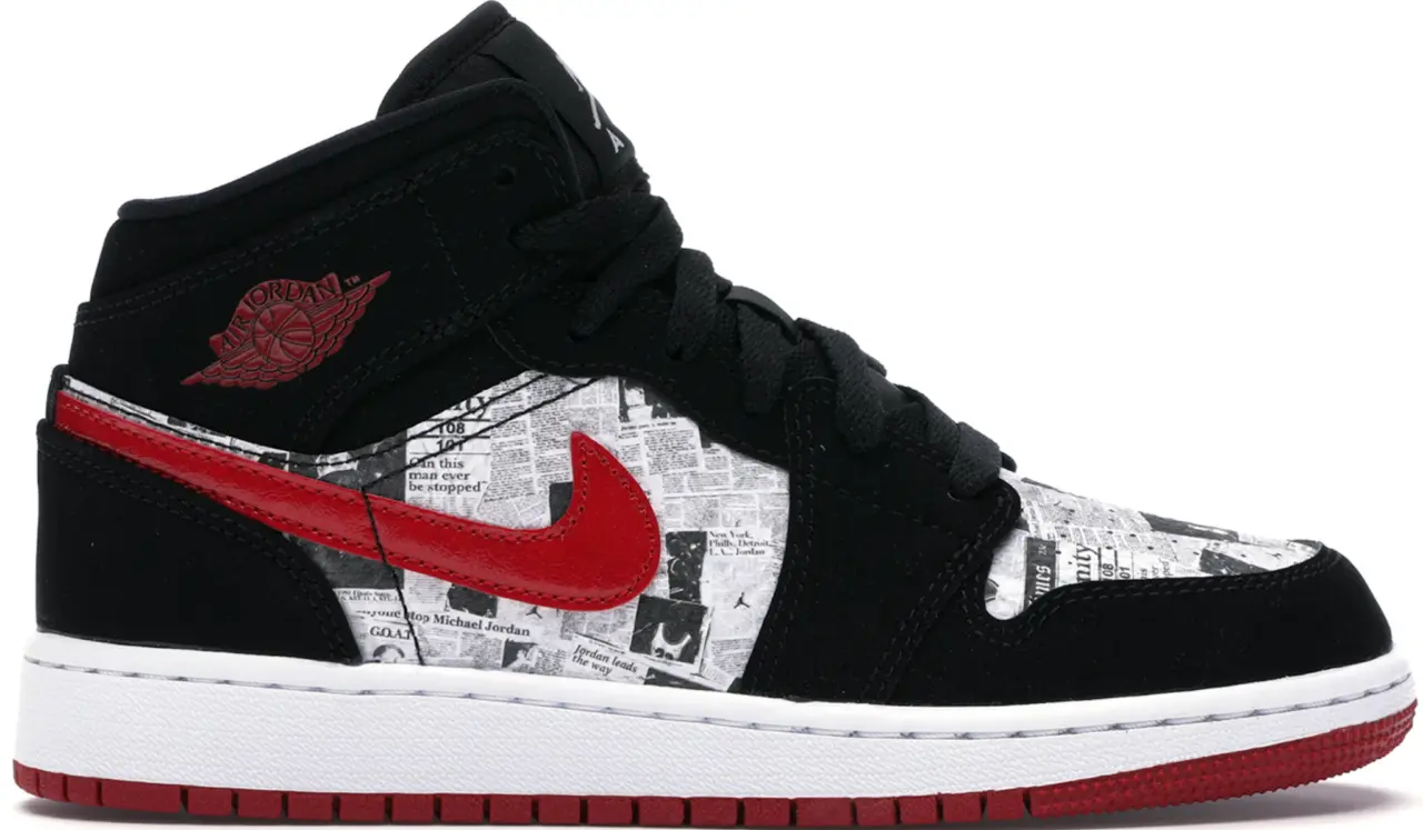 Giày Nike Air Jordan 1 Mid 'Newspaper Air Times' BQ6931-061