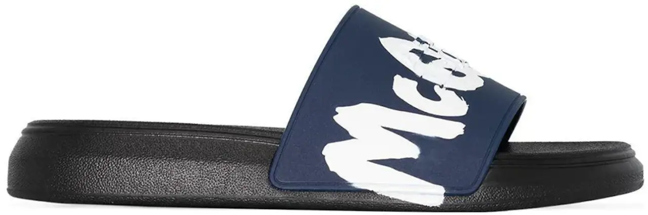 Dép Alexander Mcqueen Graffity Pool 'Black Navy' 682490-W4QS3-4478