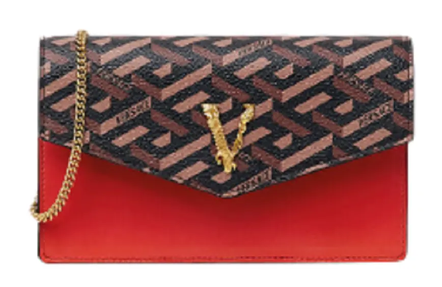 Túi Versace La Greca Signature Pouch Red Brown 1003086-1A01444-5B35V
