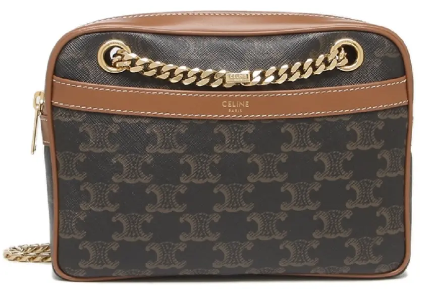 Túi Celine Small Patapans In Triomphe Canvas And Calfskin Tan 196252BZJ-04LU