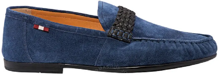 Giày Bally Crusader Suede Bovine Moccasin 'Blue' 6231442
