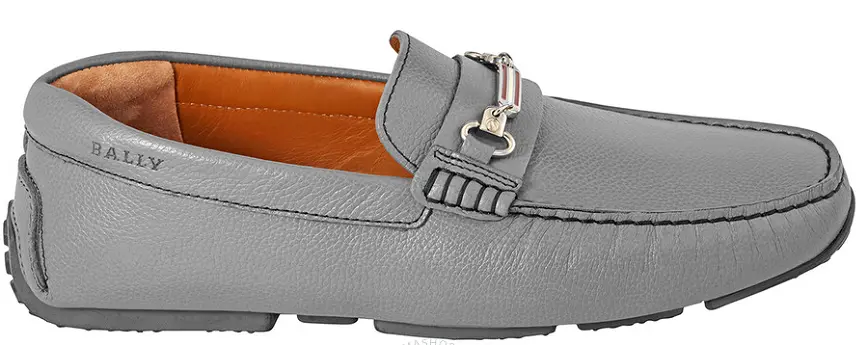 Giày Bally Pitaval Leather Loafers Grey 6231362