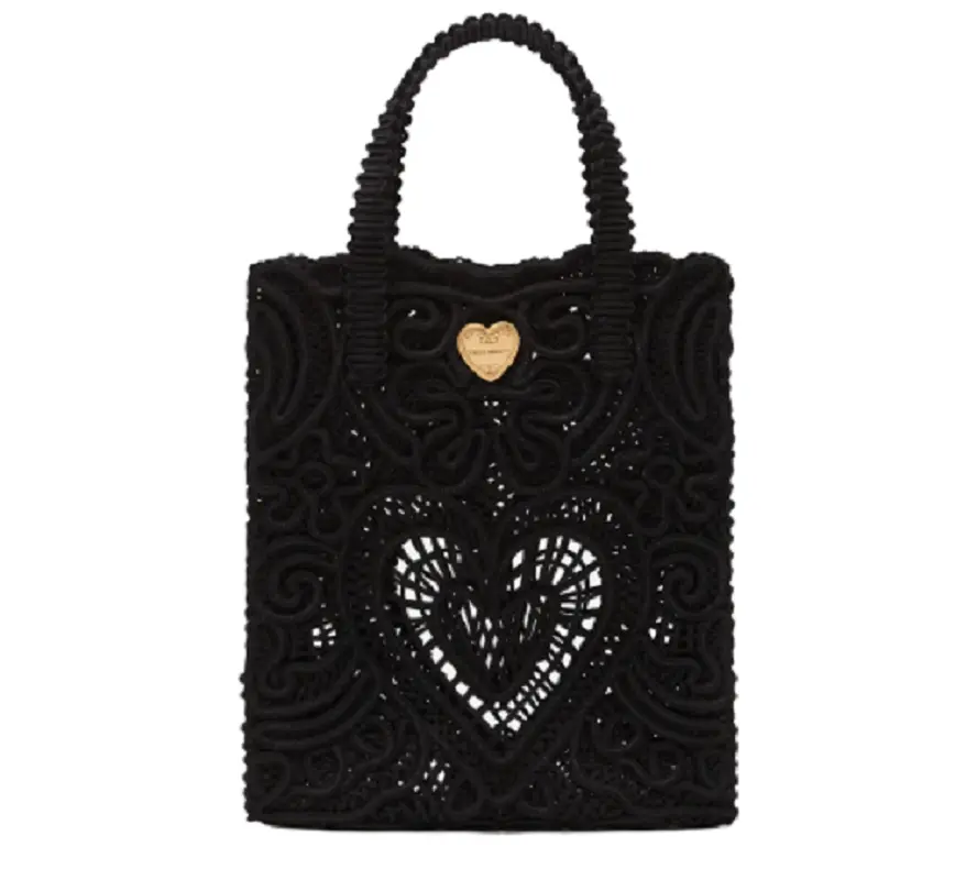 Túi Dolce &amp; Gabbana Small Cordonetto Lace Shopper Black BB6926AW71780999