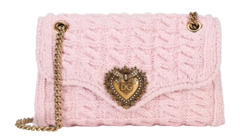 Túi Dolce & Gabbana Large Knit Devotion Shoulder Bag Pink BB6949AQ44080470