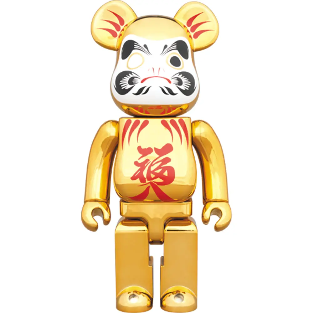 Mô Hình Bearbrick Daruma Gold Plating Fukuiri