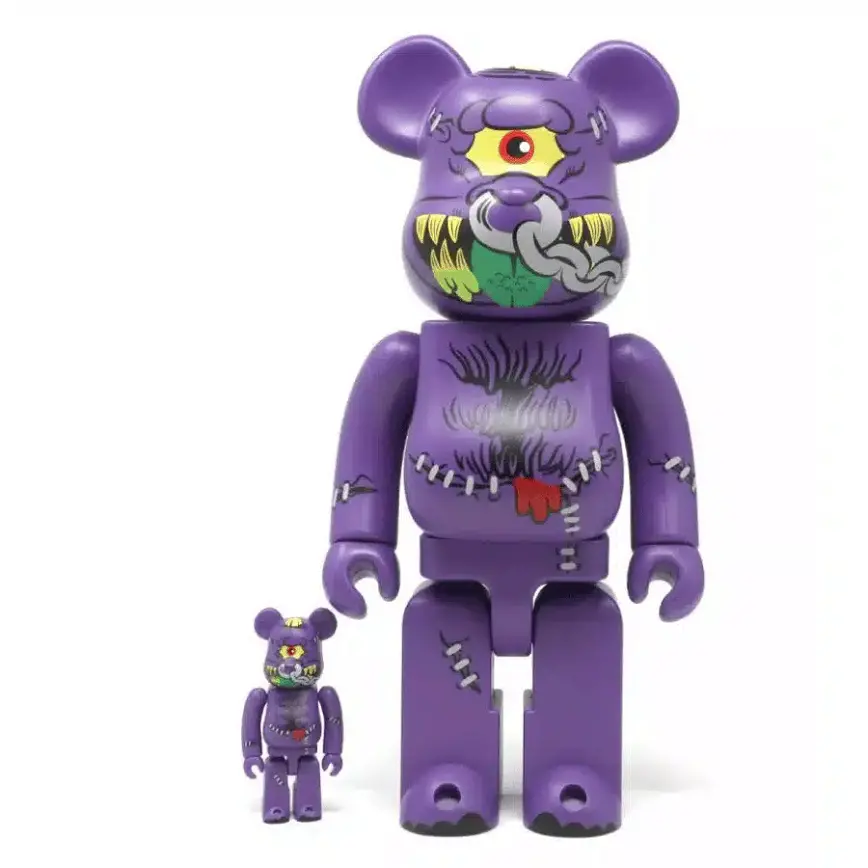 Mô Hình Bearbrick Horn Head (Madballs) 100% &amp; 400% Purple
